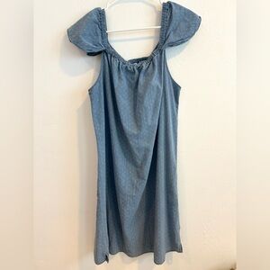 J Crew Off The Shoulder Ruffle Sleeve Cotton Dress Large (14)